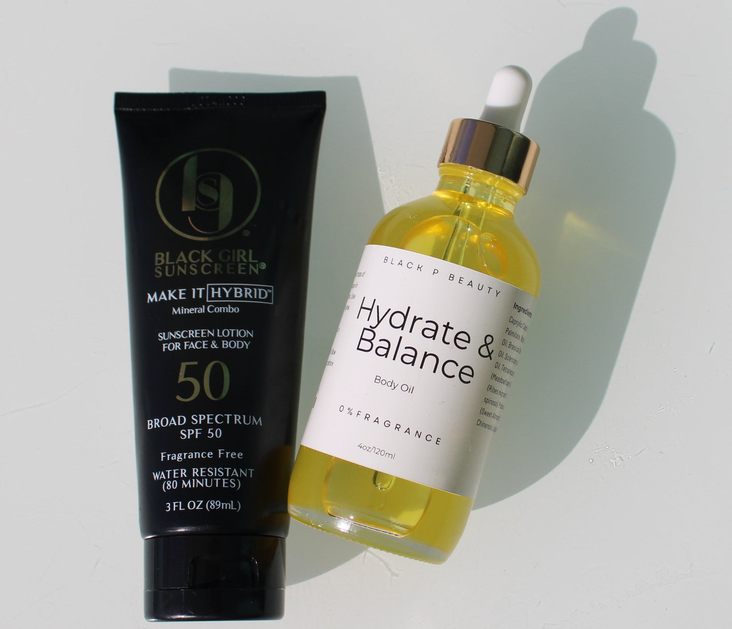 Two skincare products on a white surface
